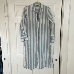 Jcrew striped linen cover up dress